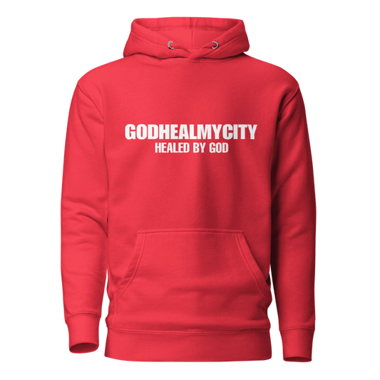 Red & White GHMC healed by God hoodie